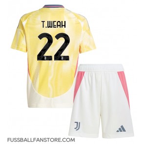 Juventus Timothy Weah #22 Replik Auswärtstrikot Kinder 2024-25 Kurzarm (+ Kurze Hosen)